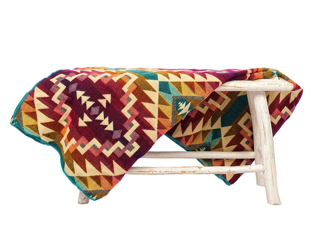 EcuaFina Alpaca native blanket - Double-sided prints - Native Design - FairTrade & Authentic - Chimborazo - Pink
