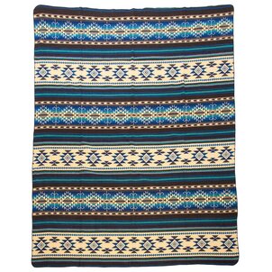 EcuaFina  Alpacawol Native Deken - Warm & Zacht - Handgemaakt in Ecuador - Cotopaxi - Blauw