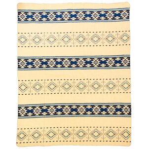 EcuaFina  Alpacawol Native Deken - Warm & Zacht - Handgemaakt in Ecuador - Cotopaxi - Blauw