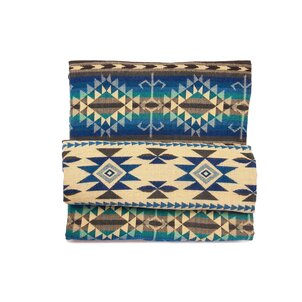 EcuaFina  Alpacawol Native Deken - Warm & Zacht - Handgemaakt in Ecuador - Cotopaxi - Blauw
