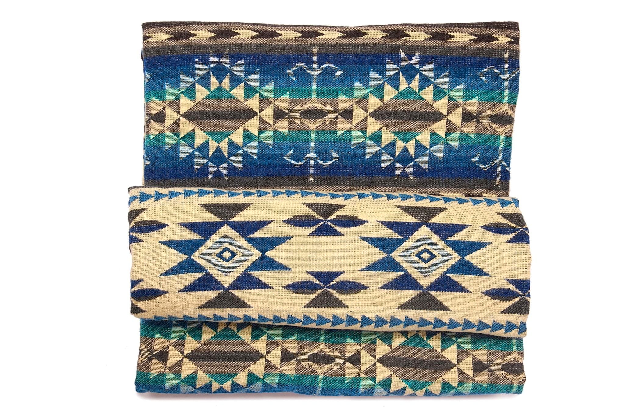 EcuaFina Couverture équatorienne en laine d'alpaga - Chaude et douce – Fabriquée à la main en Équateur - Cotopaxi - Bleu