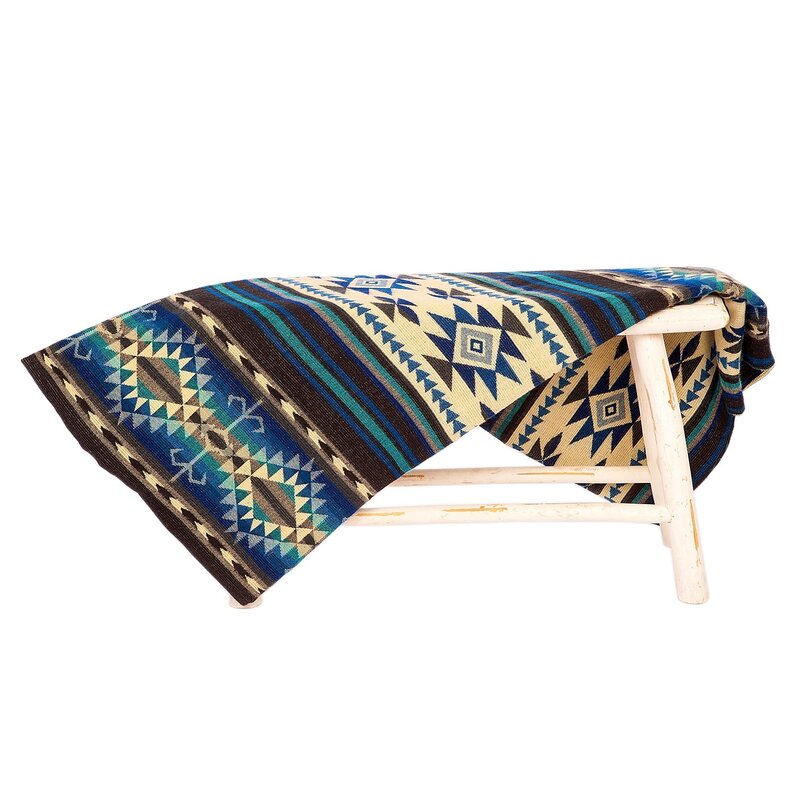 EcuaFina FairTrade Plaid – Decke aus einheimischer Alpakawolle – Warm und weich – handgefertigt in Ecuador - Cotopaxi – Blau