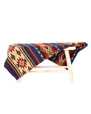EcuaFina Throw for sofa - Alpaca Wool Native Blanket - Cotopaxi - Mix