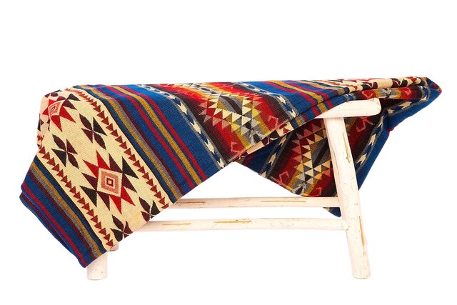 EcuaFina Throw for sofa - Alpaca Wool Native Blanket - Warm Bedspread - Boho Decoration - Cotopaxi - Mix