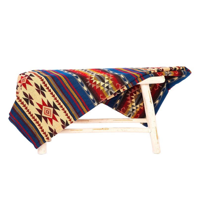 EcuaFina Throw for sofa - Alpaca Wool Native Blanket - Warm Bedspread - Boho Decoration - Cotopaxi - Mix