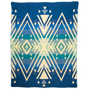EcuaFina Imbabura Blue Throw Blanket - Alpaca Wool