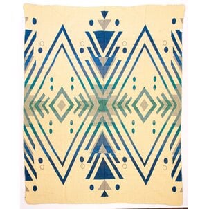 EcuaFina Imbabura Blue Throw Blanket - Alpaca Wool - Warm & Soft - FairTrade - Handmade in Ecuador -