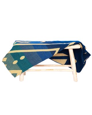EcuaFina Alpaca Native Blanket - Imbabura - Blue