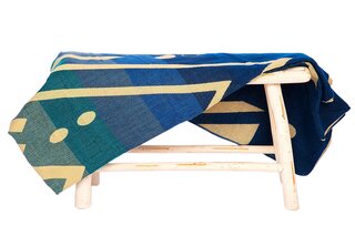 EcuaFina Alpaca Native Blanket - Imbabura - Blue