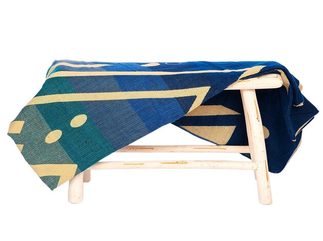 EcuaFina Imbabura Bleu Plaid en laine d'alpaga