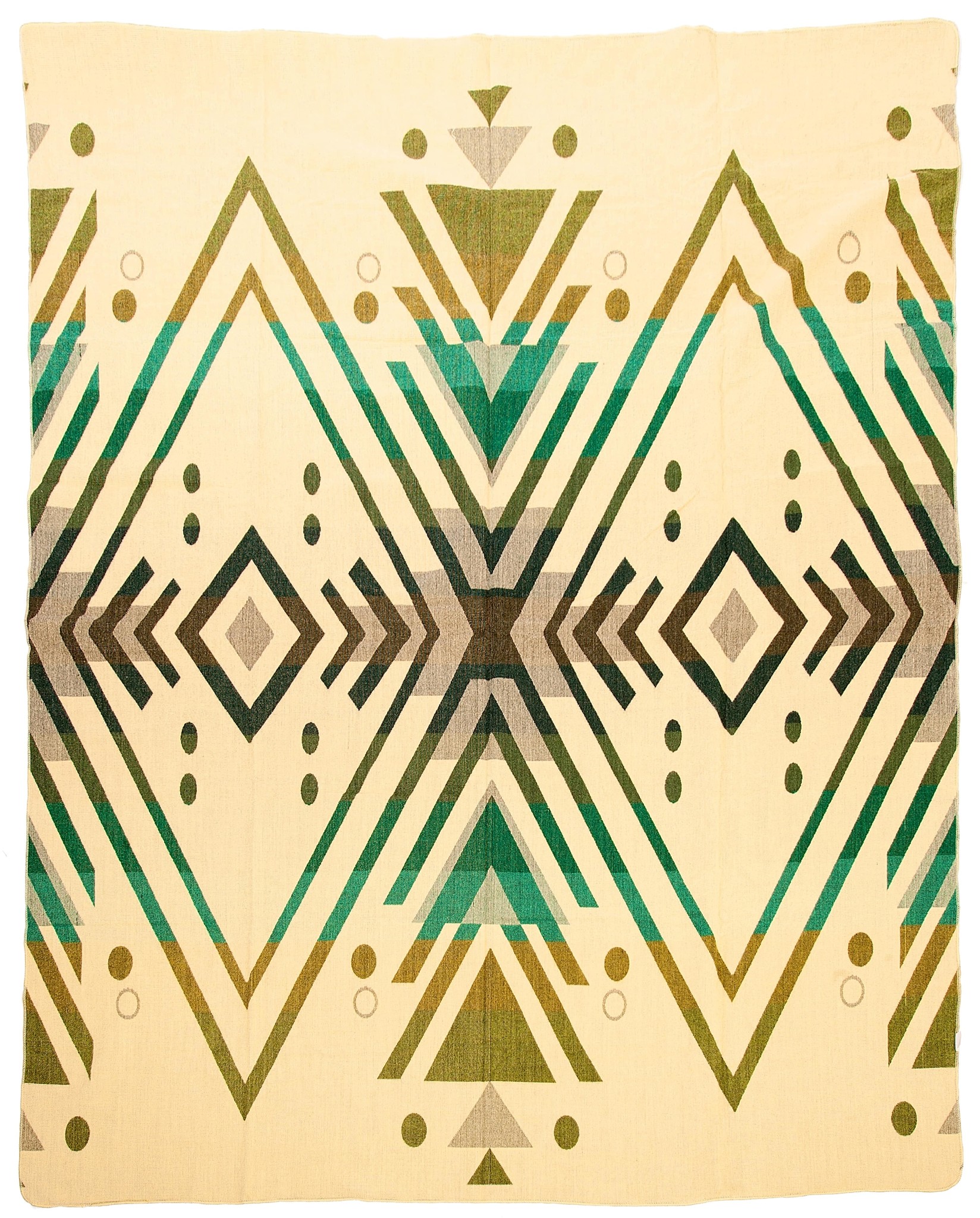EcuaFina Alpaca Wool Blanket - Warm & Soft - FairTrade - Handmade in Ecuador - Imbabura - Green
