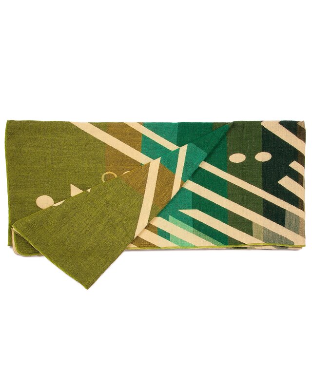 EcuaFina Plaid en laine d'alpaga - Chaud et doux - Commerce équitable - Fait main en Équateur - Imbabura - Vert