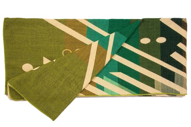 EcuaFina Alpaca Wool Blanket - Warm & Soft - FairTrade - Handmade in Ecuador - Imbabura - Green