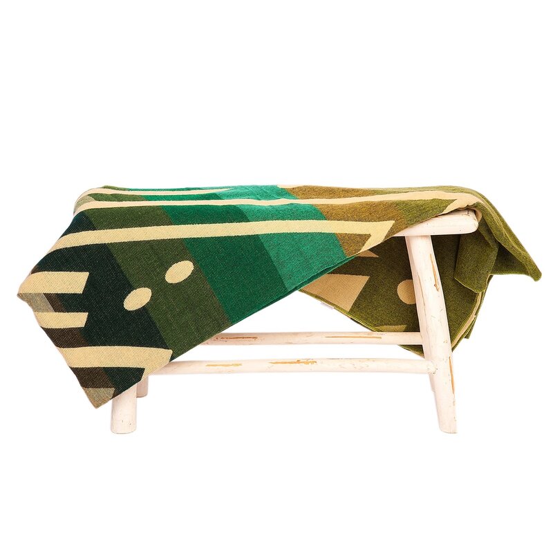 EcuaFina Plaid aus Alpakawolle – Warm und weich – FairTrade – Handgefertigt in Ecuador – Imbabura – Grün