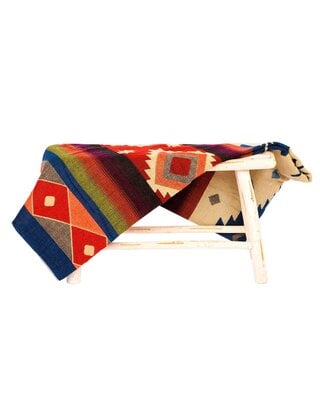 EcuaFina Alpaca native blanket - Quilotoa - Blue