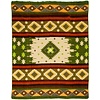 Couverture indigène en alpaga - Réversible - Design natif / néerlandais  - Fairtrade & Authenticité - Quilotoa - Vert