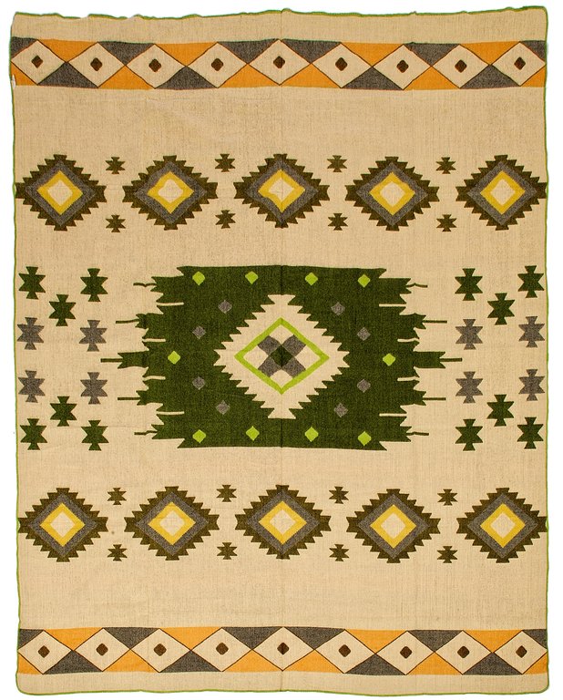 EcuaFina Alpaka native Decke - Quilotoa - Grün