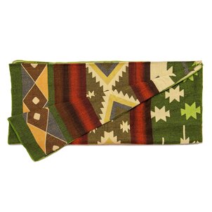 EcuaFina Alpaca Native Blanket -Quilotoa Green