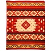 Couverture équatorienne en alpaga -Réversible - Design natif/néerlandais - Fairtrade & Authenticité - Quilotoa - Rouge bordeaux