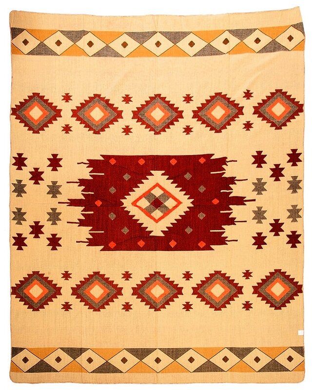 EcuaFina Couverture équatorienne en alpaga -Réversible - Design natif/néerlandais - Fairtrade & Authenticité - Quilotoa - Rouge bordeaux
