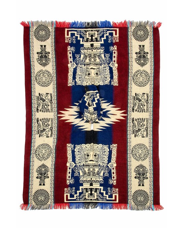 EcuaFina Poncho Inca Rood