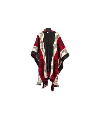 EcuaFina Alpaka Poncho Maya Schwarz
