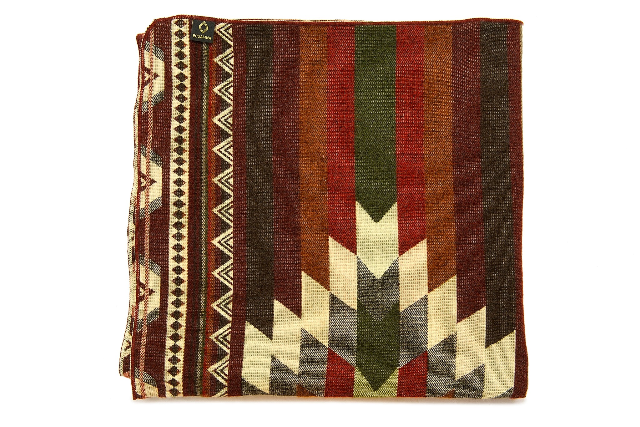 EcuaFina Alpaca Native Deken - Dubbelzijdige prints - Native Design - FairTrade & Authentiek - Antisana - Groen