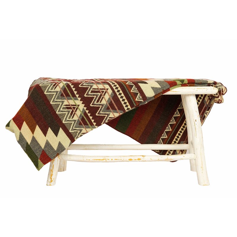 EcuaFina Alpaca native blanket - Double-sided woven - Native Design - FairTrade & Authentic - Antisana - Green