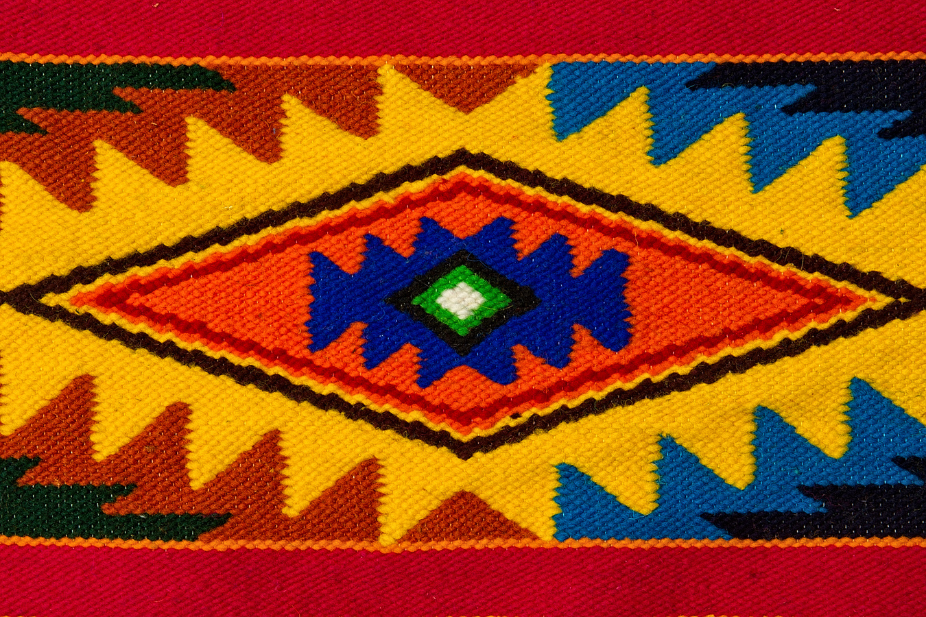 EcuaFina Wool Rug Aztec - Southwestern - Ethnic Design - Multicolor Rug - Midsize rug
