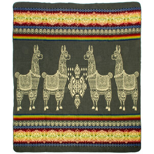 EcuaFina Alpaca native deken - Alpaca -Grijs