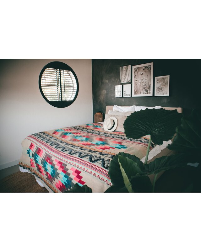 EcuaFina Alpaca Native Decke - Doppelseitige Gewebt– Einheimisches Design – FairTrade & authentisch - Antisana - Rosa