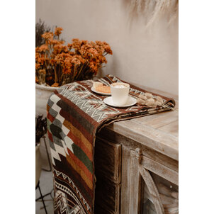 EcuaFina Alpaca native blanket - Double-sided woven - Native Design - FairTrade & Authentic - Antisana - Green