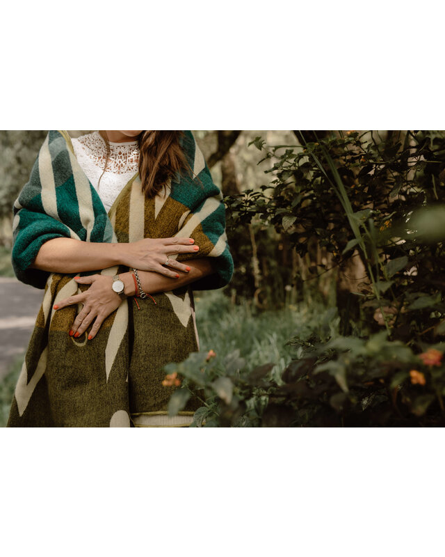 EcuaFina Plaid aus Alpakawolle – Warm und weich – FairTrade – Handgefertigt in Ecuador – Imbabura – Grün