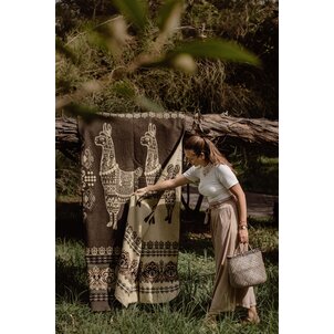 EcuaFina Alpaca native deken - Alpaca - Bruin