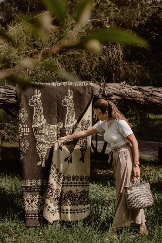 EcuaFina Alpaca native deken - Alpaca - Bruin