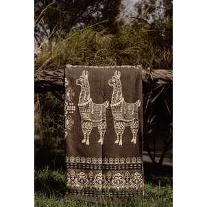 EcuaFina Couverture native - Alpaga - Marron