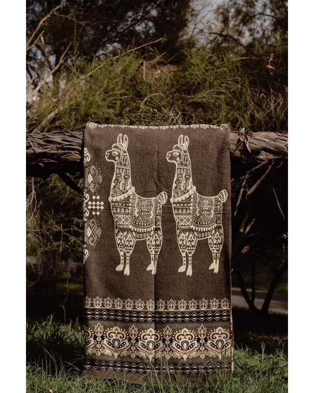 EcuaFina Couverture native - Alpaga - Marron