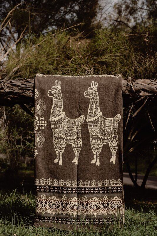 EcuaFina Alpaca native deken - Alpaca - Bruin