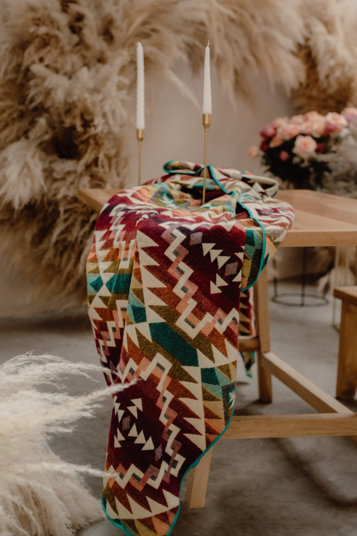 EcuaFina Alpaca Native Deken - Chimborazo - Kleurenmix - Sustainable - Interieur