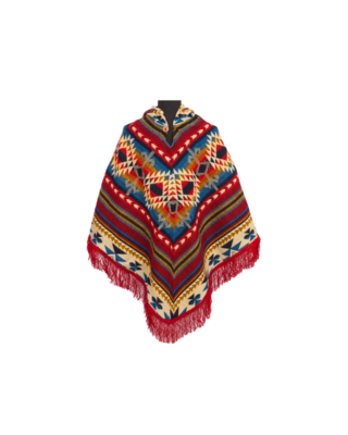 EcuaFina Poncho triangulaire rouge