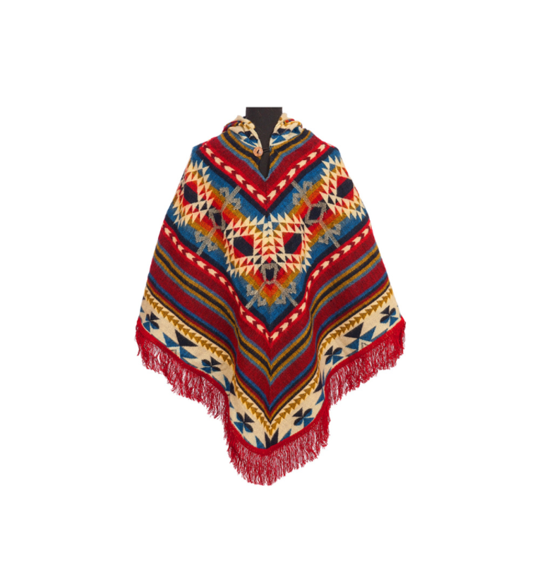 EcuaFina Poncho Dreieck Rot