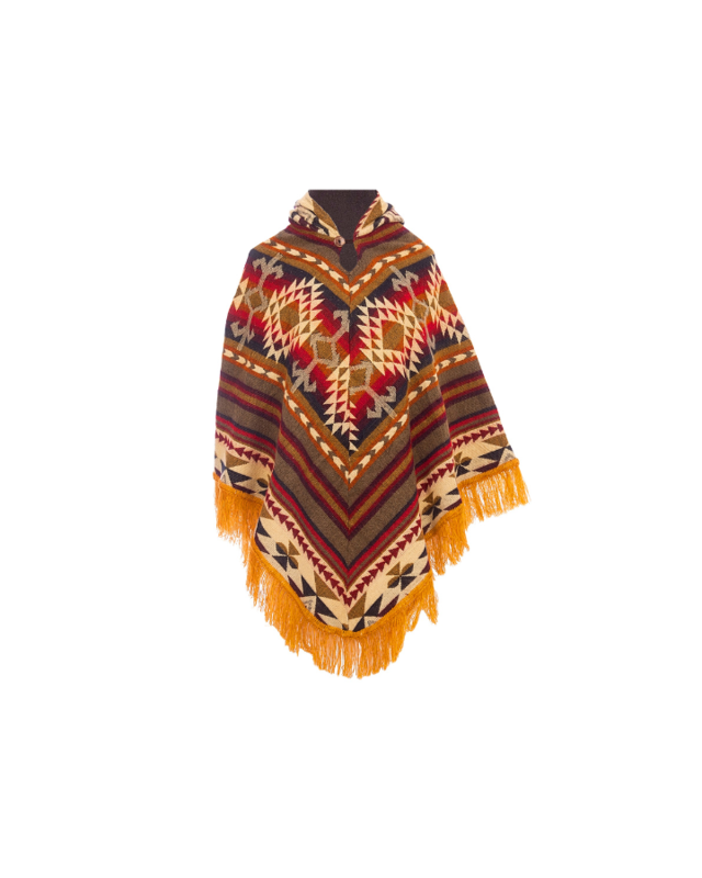 EcuaFina Poncho triangulaire jaune
