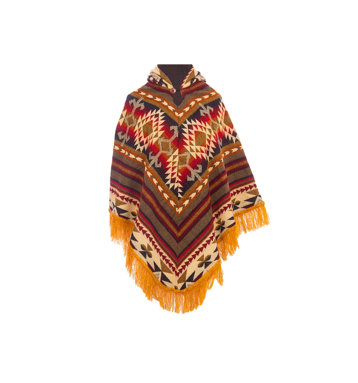 Poncho Triangle Yellow Alpaca Wool | Women's Poncho | EcuaFina - EcuaFina