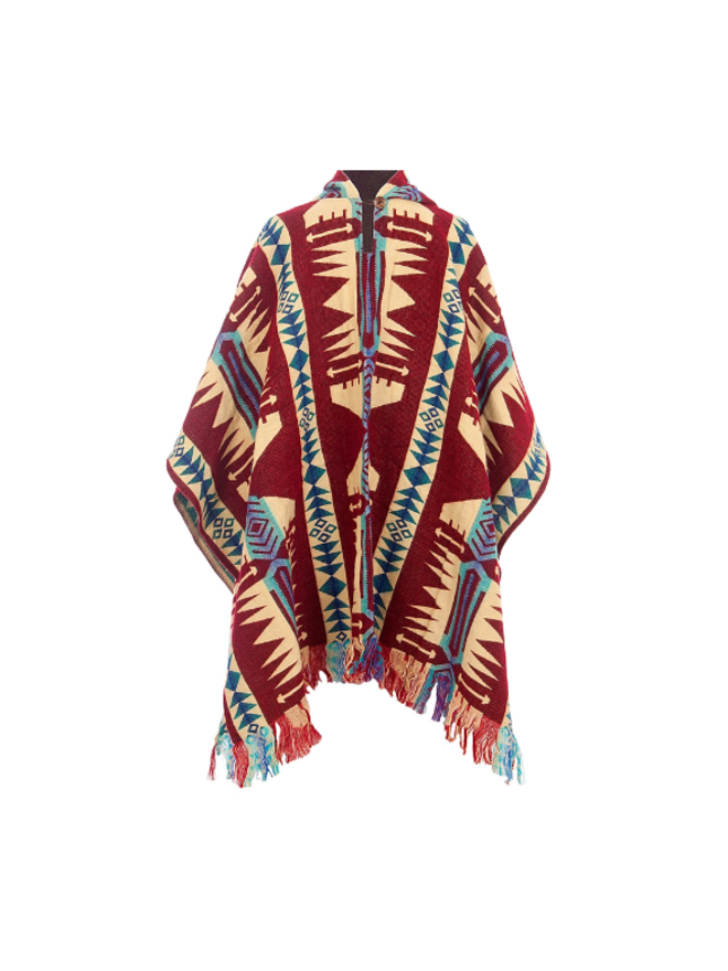 Timboo Poncho inca rust taille 4/6 ans