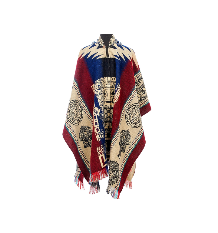 aangenaam Overzicht Nauw Poncho Inca Rood | Alpacawol | Heren poncho | EcuaFina - EcuaFina