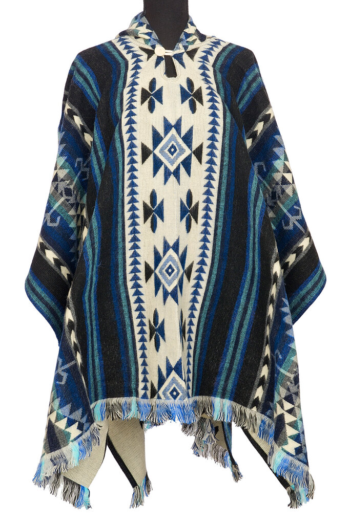 EcuaFina Poncho Shuar Blauw