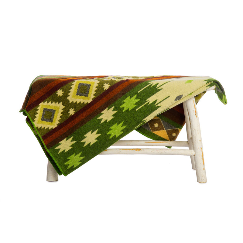 EcuaFina Mini Alpaca native deken - Quilotoa - Groen
