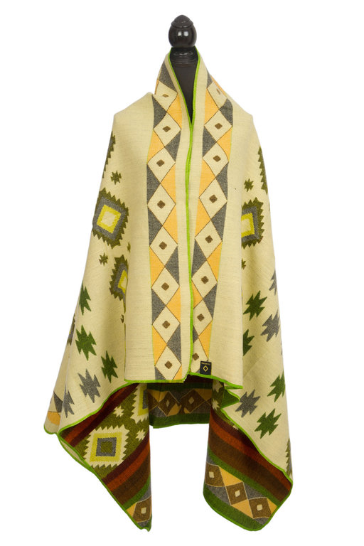 EcuaFina Mini Alpaca native blanket - Quilotoa - Green