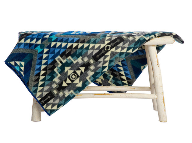 EcuaFina Mini Alpaca native blanket - Double-sided prints - Dutch/Native Design - FairTrade & Authentic - Chimborazo - Black