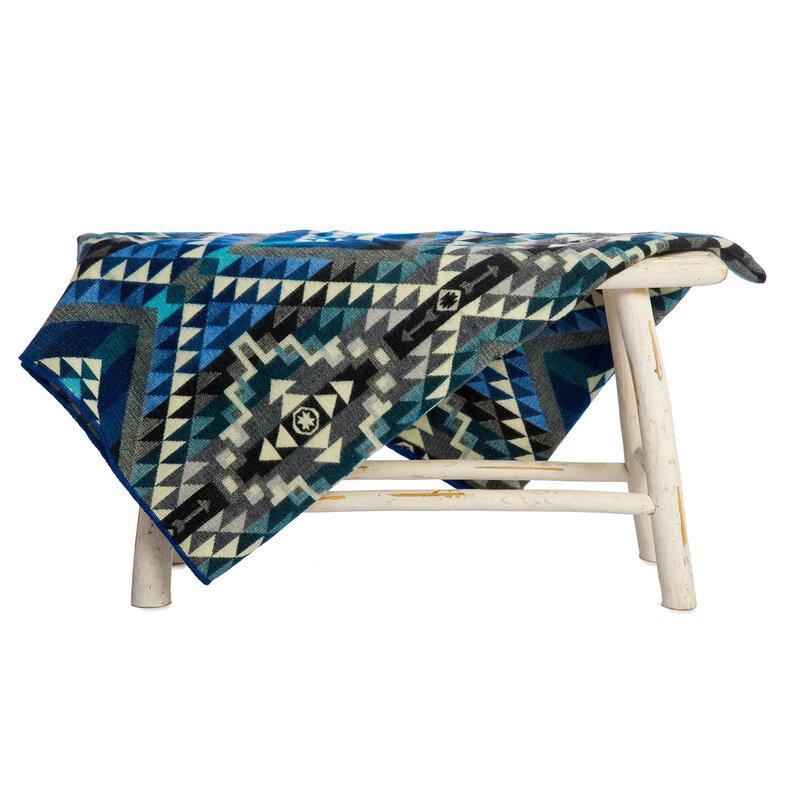 EcuaFina Mini Alpaca Native Decke - Doppelseitige Drucke – niederländisches/einheimisches Design – FairTrade & authentisch - Chimborazo - Schwarz